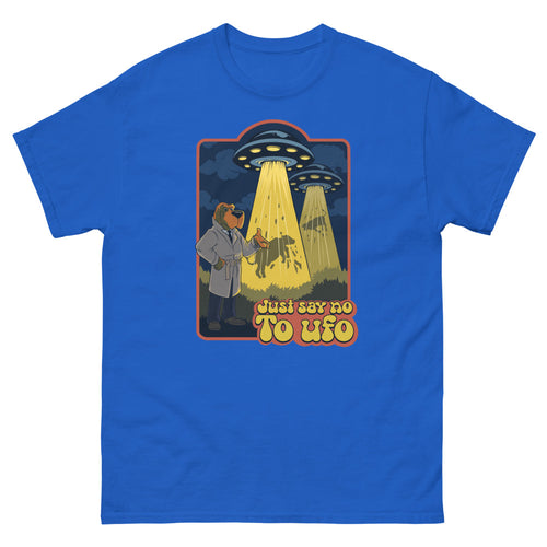 Alien Crime Men’s Fitted Poly/Cotton T-Shirt | colour: Royal
