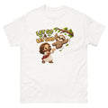 Cartoon sloth falling from a branch toward Jesus with the words Let Go And Let God