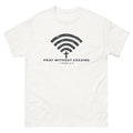 Brush drawn wi-fi symbol with a cross and the words Pray Without Ceasing