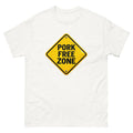 Yellow diamond road sign reading Pork Free Zone