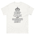 Crown above heavy caps reading Keep Calm And Sabbath Rest