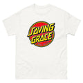 Red circle skate logo reading Saving Grace, Est. 33 AD