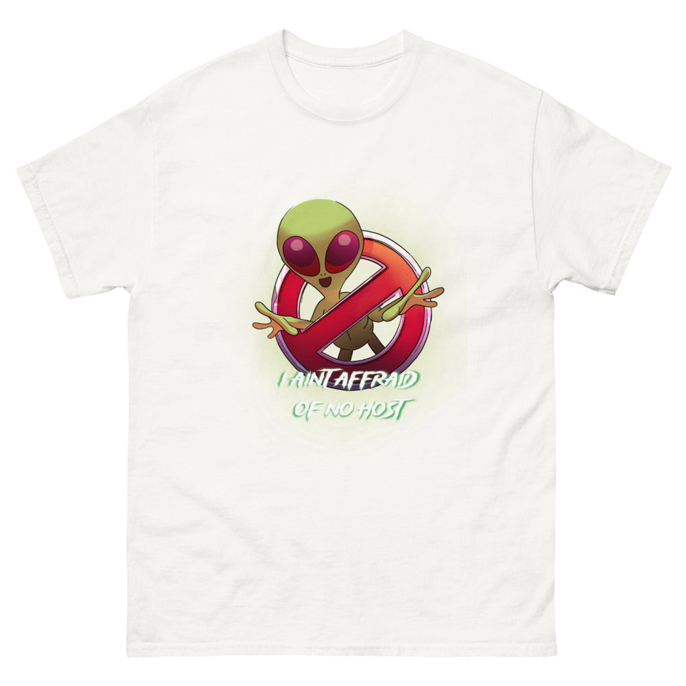 Aint Afraid Alien Men’s Fitted Poly/Cotton T-Shirt | colour: White