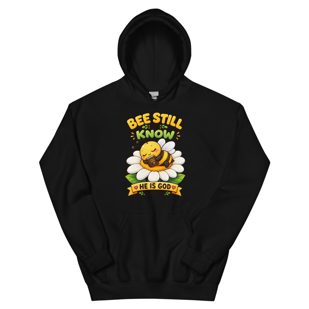 Bee Still And Know Hoodie | colour: Black
