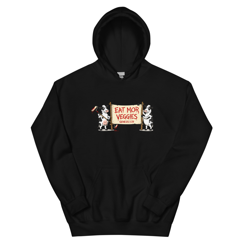 Eat Mor Veggies Hoodie | colour: Black