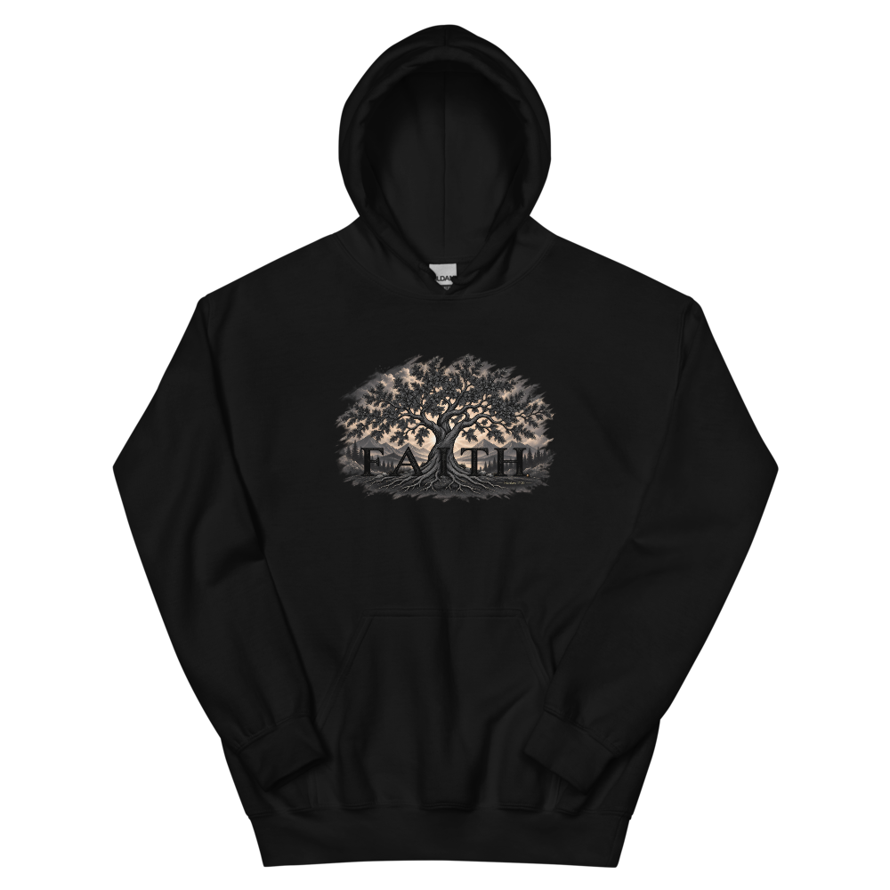 Faith Tree Engraved T-Shirt | gc: Hoodie/Black