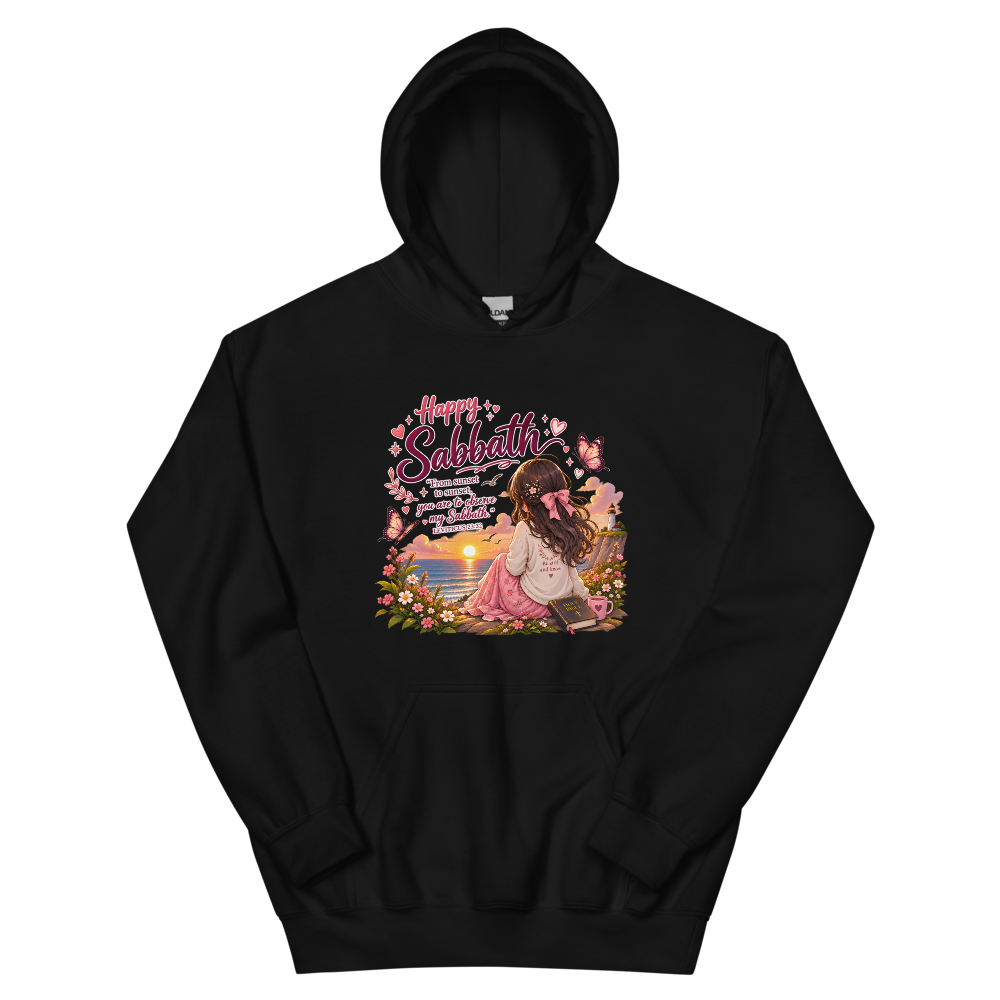 Happy Sabbath Sunset Chibi T-Shirt | gc: Hoodie/Black