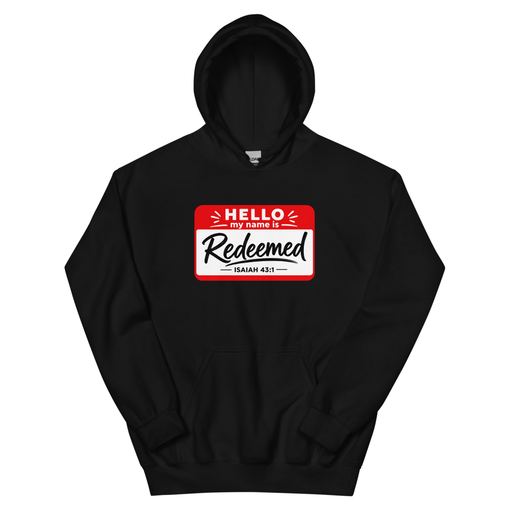 Hello My Name Is Redeemed Hoodie | colour: Black