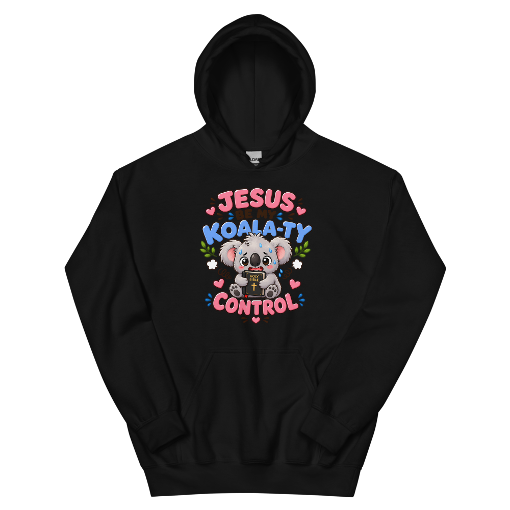 Jesus Be My Koala-ty Control Hoodie | colour: Black