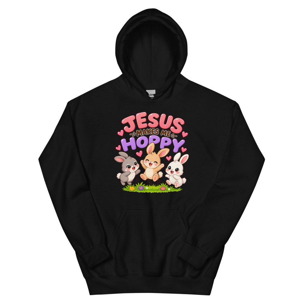 Jesus Makes Me Hoppy Hoodie | colour: Black