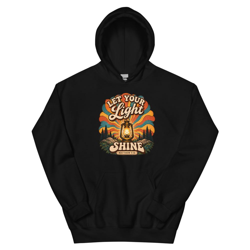 Let Your Light Shine Retro Lantern Hoodie | colour: Black