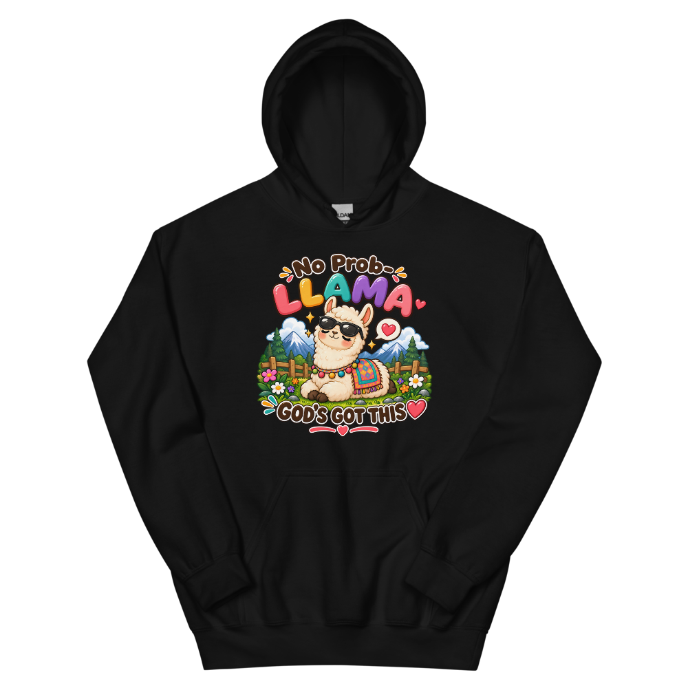 No Prob-Llama God's Got This Hoodie | colour: Black