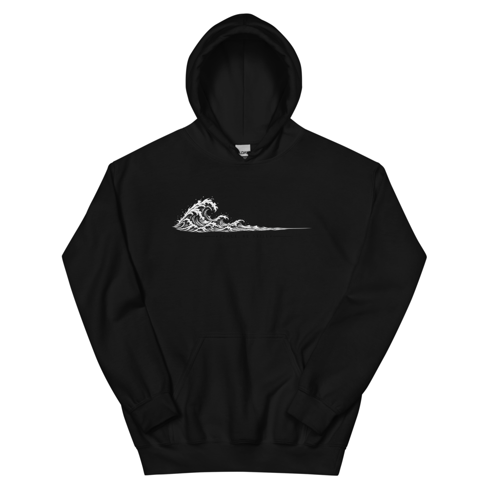 Peace Be Still Wave Line Art T-Shirt | gc: Hoodie/Black