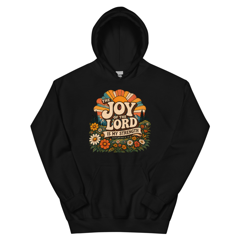 The Joy Of The Lord Is My Strength Retro T-Shirt | gc: Hoodie/Black