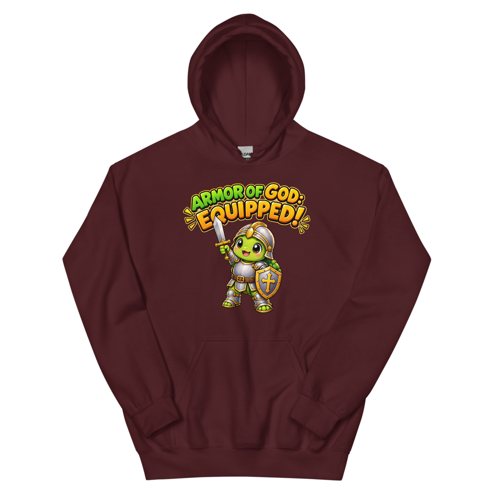 Armor Of God Equipped Turtle Hoodie | colour: Maroon
