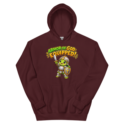 Armor Of God Equipped Turtle Hoodie | colour: Maroon