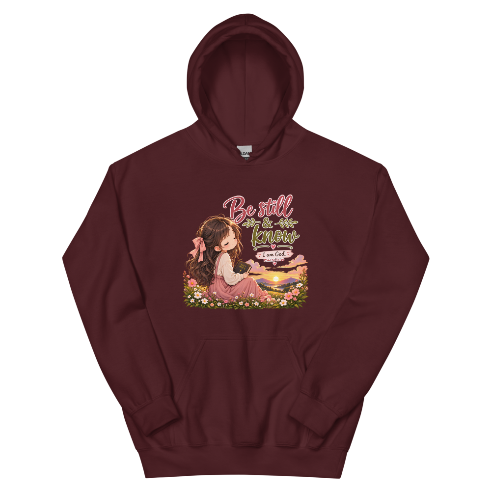 Be Still And Know Chibi Hoodie | colour: Maroon