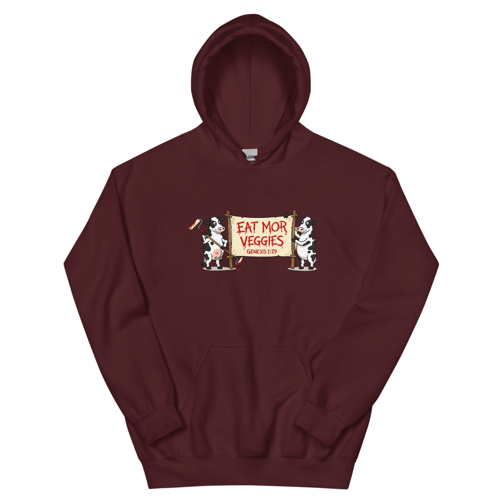 Eat Mor Veggies Hoodie | colour: Maroon