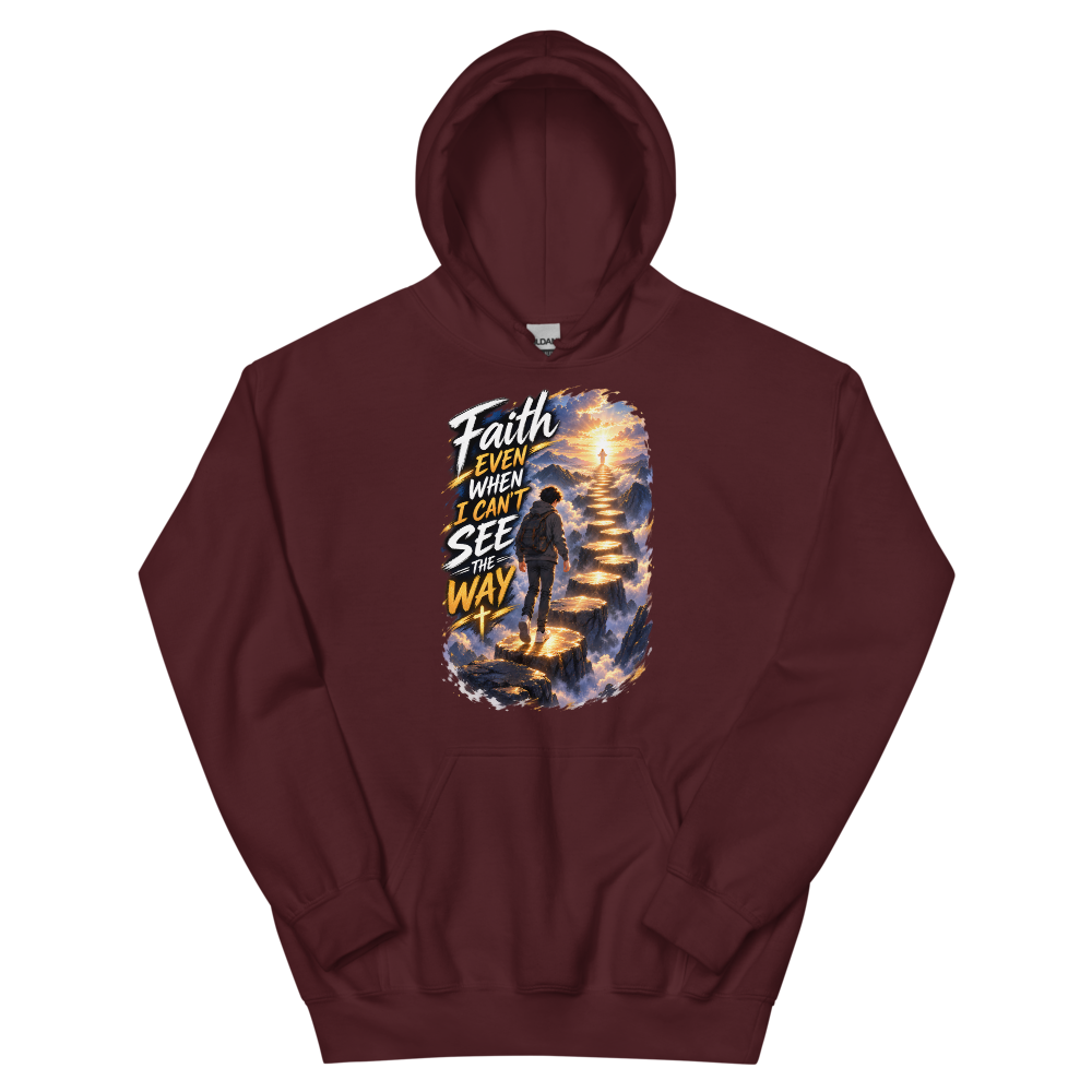 Faith Even When I Can't See The Way Anime Hoodie | colour: Maroon