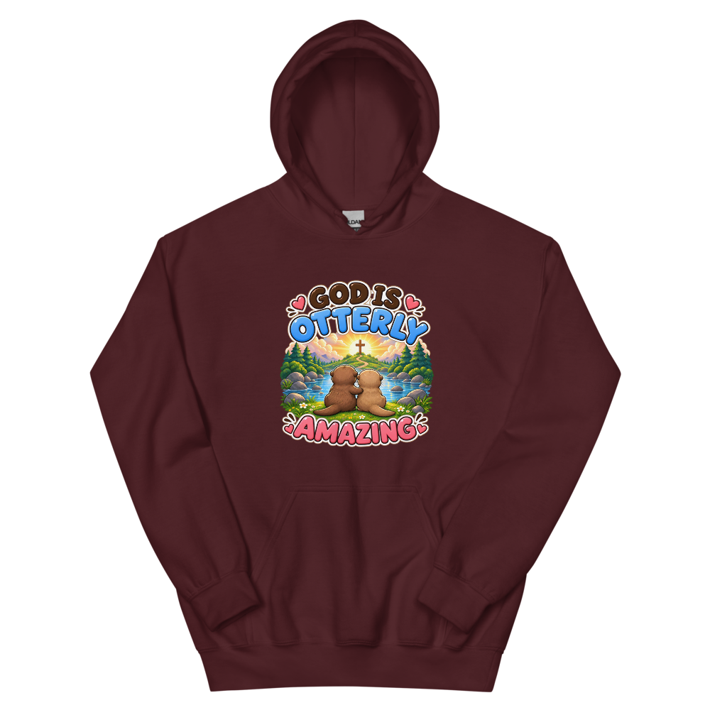 God Is Otterly Amazing Hoodie | colour: Maroon