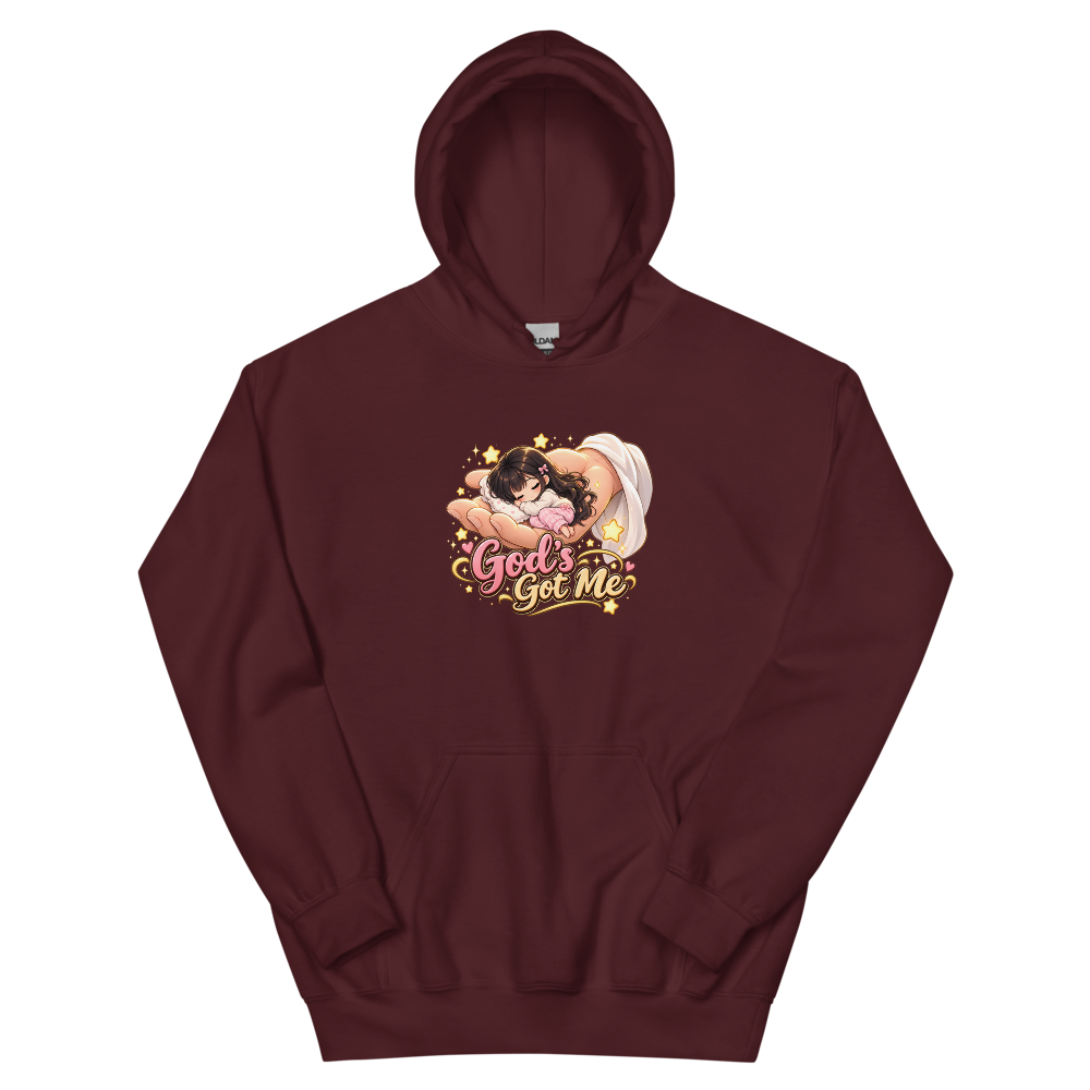 God's Got Me Chibi T-Shirt | gc: Hoodie/Maroon
