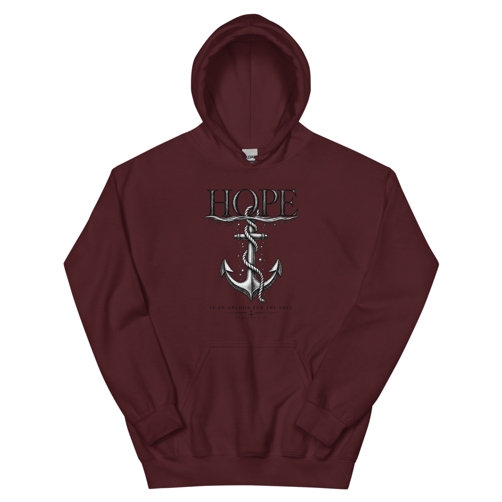 Hope Is An Anchor Engraved T-Shirt | gc: Hoodie/Maroon
