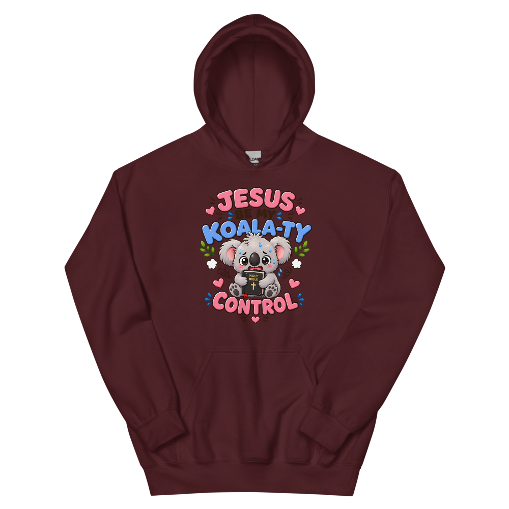 Jesus Be My Koala-ty Control Hoodie | colour: Maroon