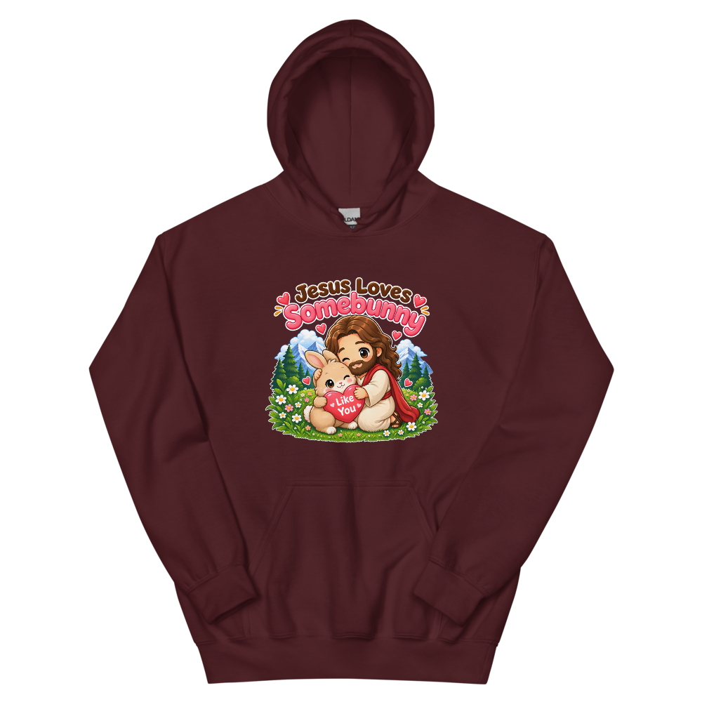 Jesus Loves Somebunny Like You T-Shirt | gc: Hoodie/Maroon