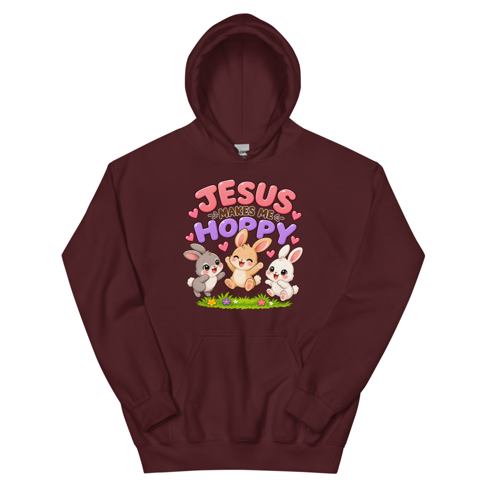 Jesus Makes Me Hoppy Hoodie | colour: Maroon