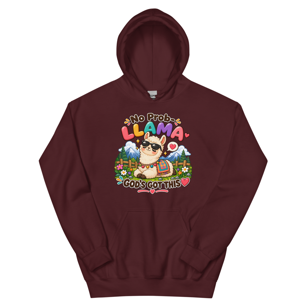 No Prob-Llama God's Got This Hoodie | colour: Maroon