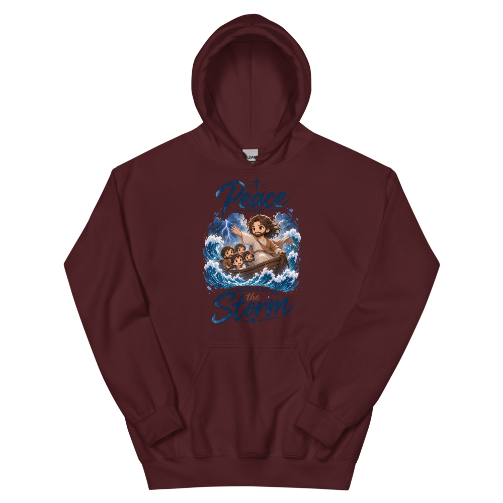 Peace In The Middle Of The Storm Hoodie | colour: Maroon