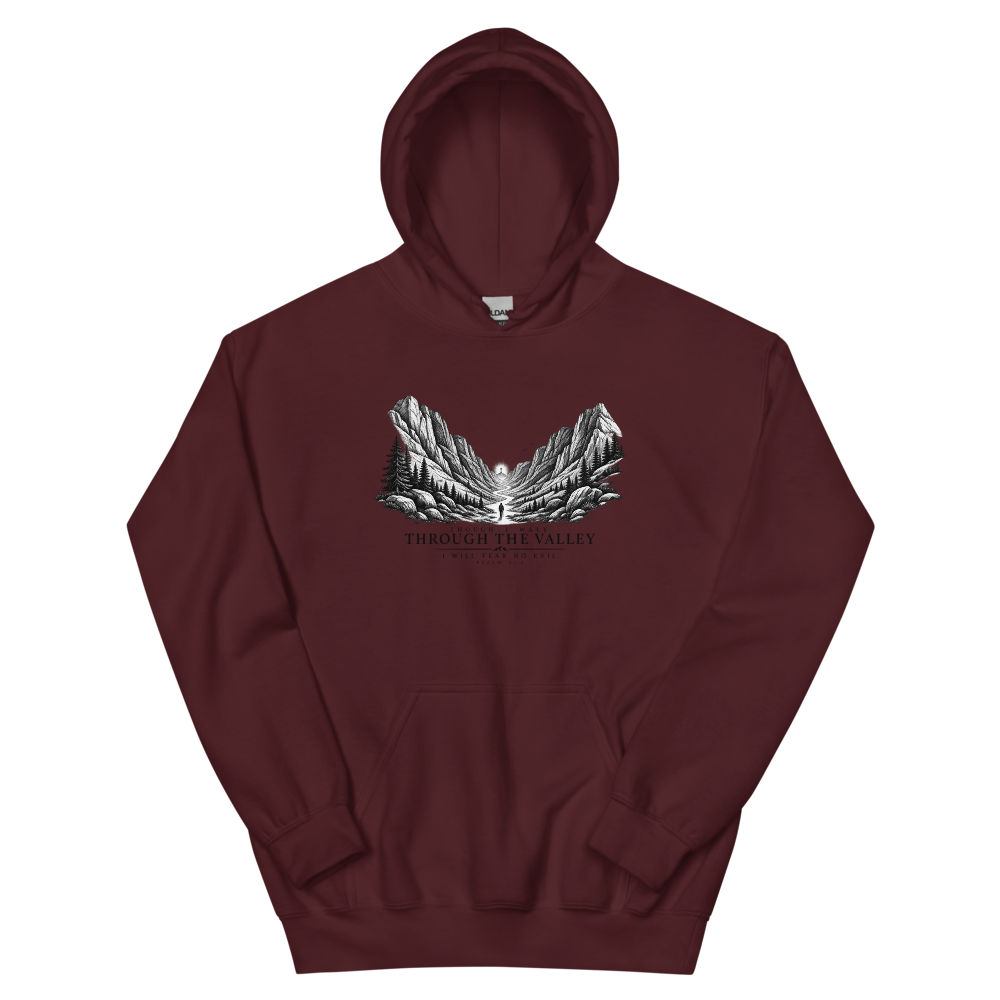 Though I Walk Through The Valley T-Shirt | gc: Hoodie/Maroon