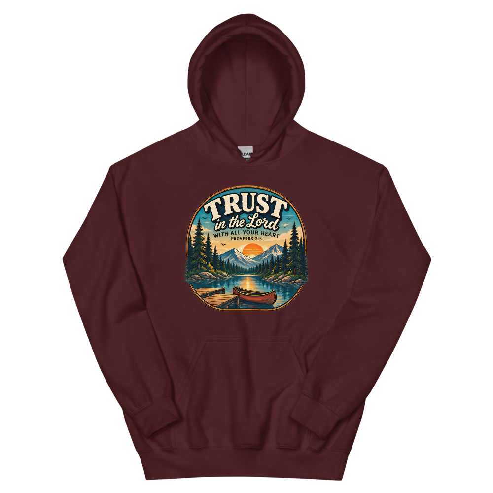 Trust In The Lord Lakeside Badge Hoodie | colour: Maroon