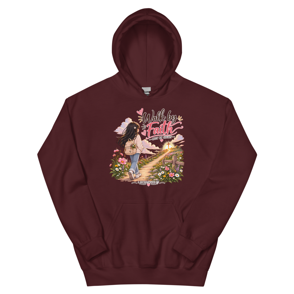 Walk By Faith Not By Sight Chibi Hoodie | colour: Maroon
