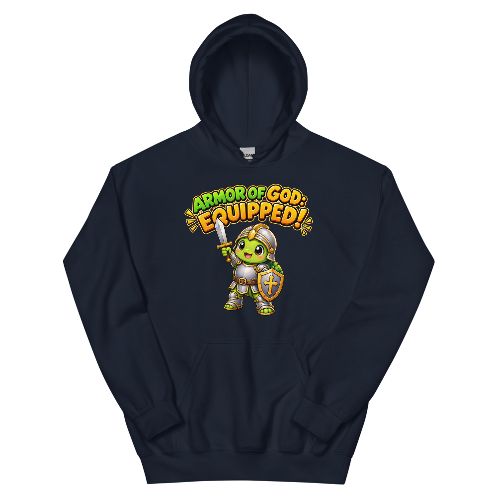 Armor Of God Equipped Turtle Hoodie | colour: Navy