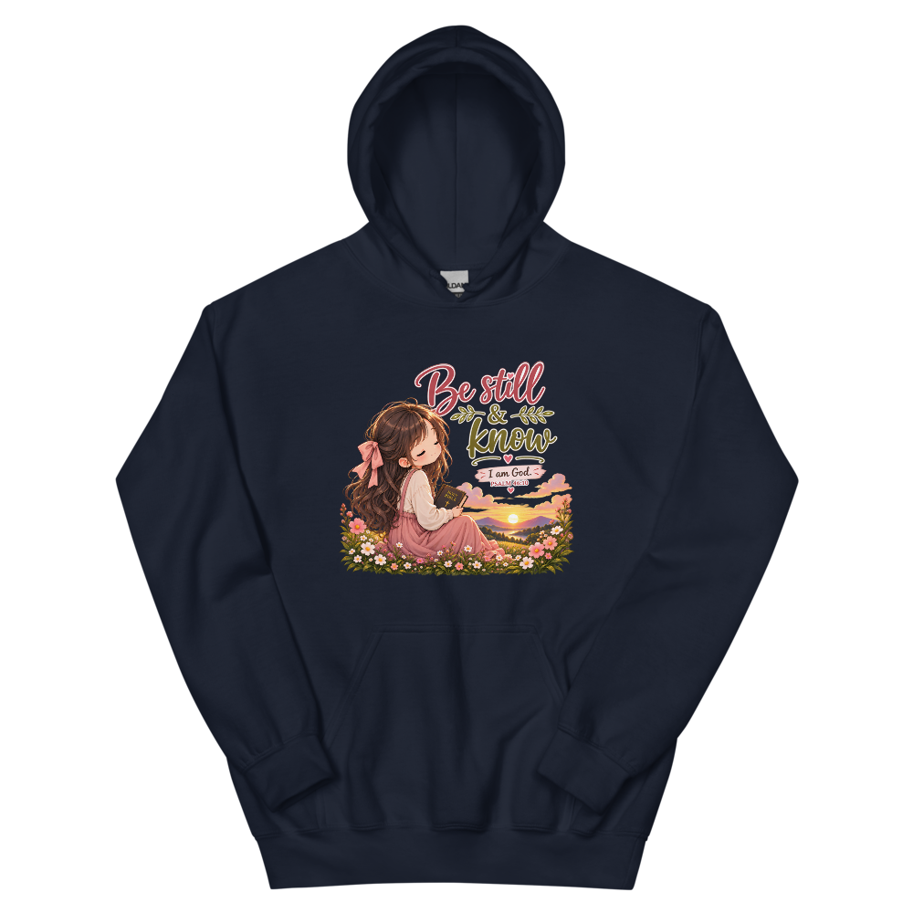 Be Still And Know Chibi Hoodie | colour: Navy