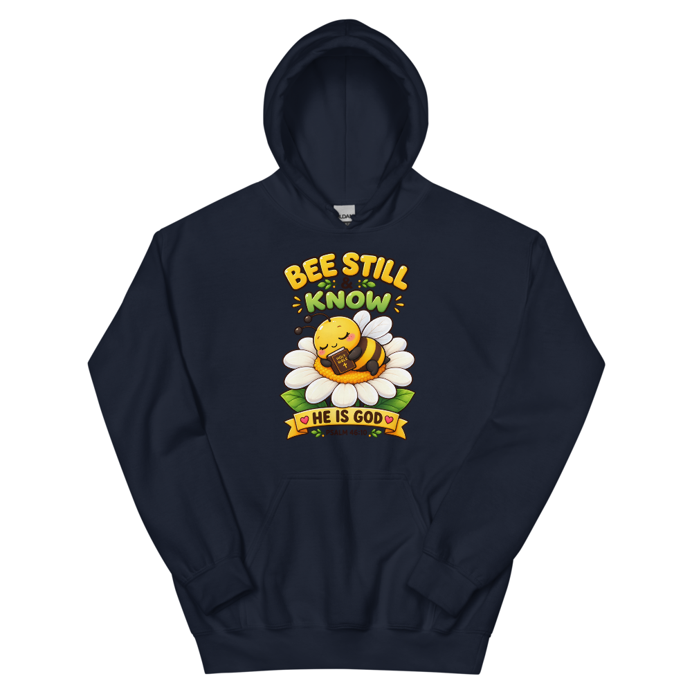Bee Still And Know Hoodie | colour: Navy