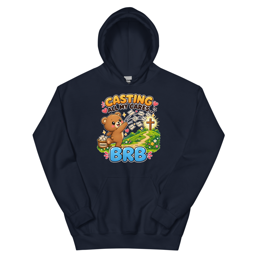 Casting All My Cares BRB Hoodie | colour: Navy