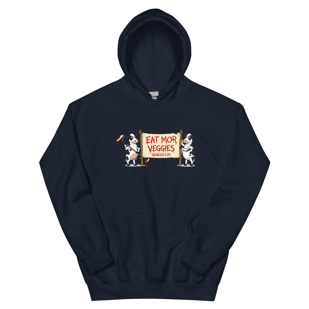 Eat Mor Veggies Hoodie | colour: Navy