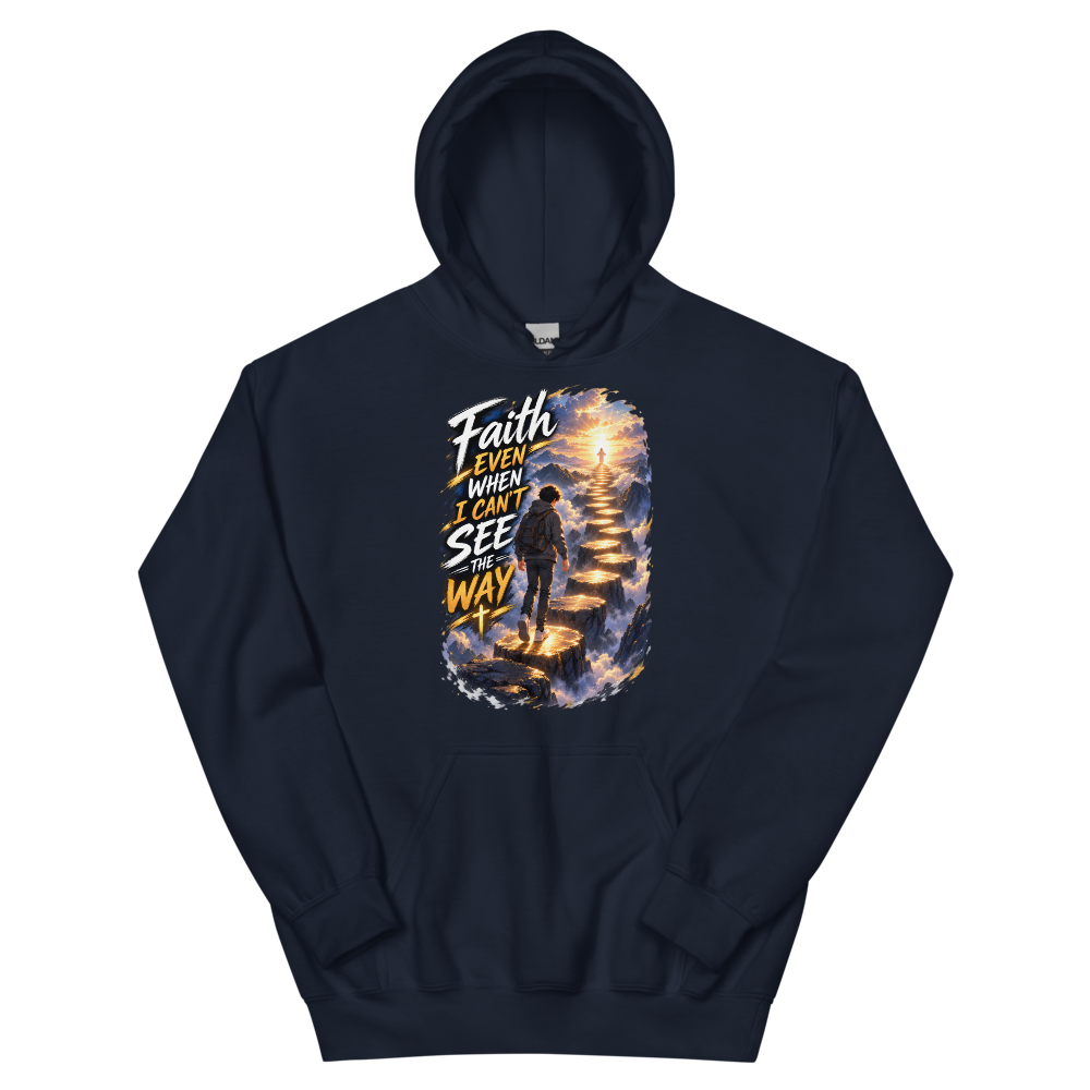 Faith Even When I Can't See The Way Anime Hoodie | colour: Navy