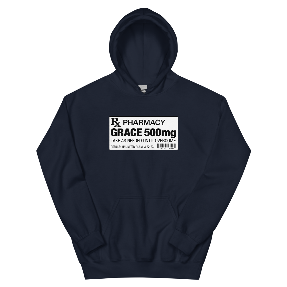 Grace 500mg Prescription Label Hoodie | colour: Navy