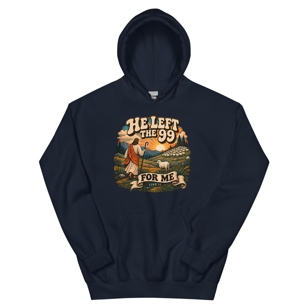 He Left The 99 For Me Retro Groovy T-Shirt | gc: Hoodie/Navy