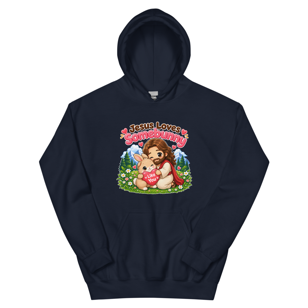 Jesus Loves Somebunny Like You T-Shirt | gc: Hoodie/Navy
