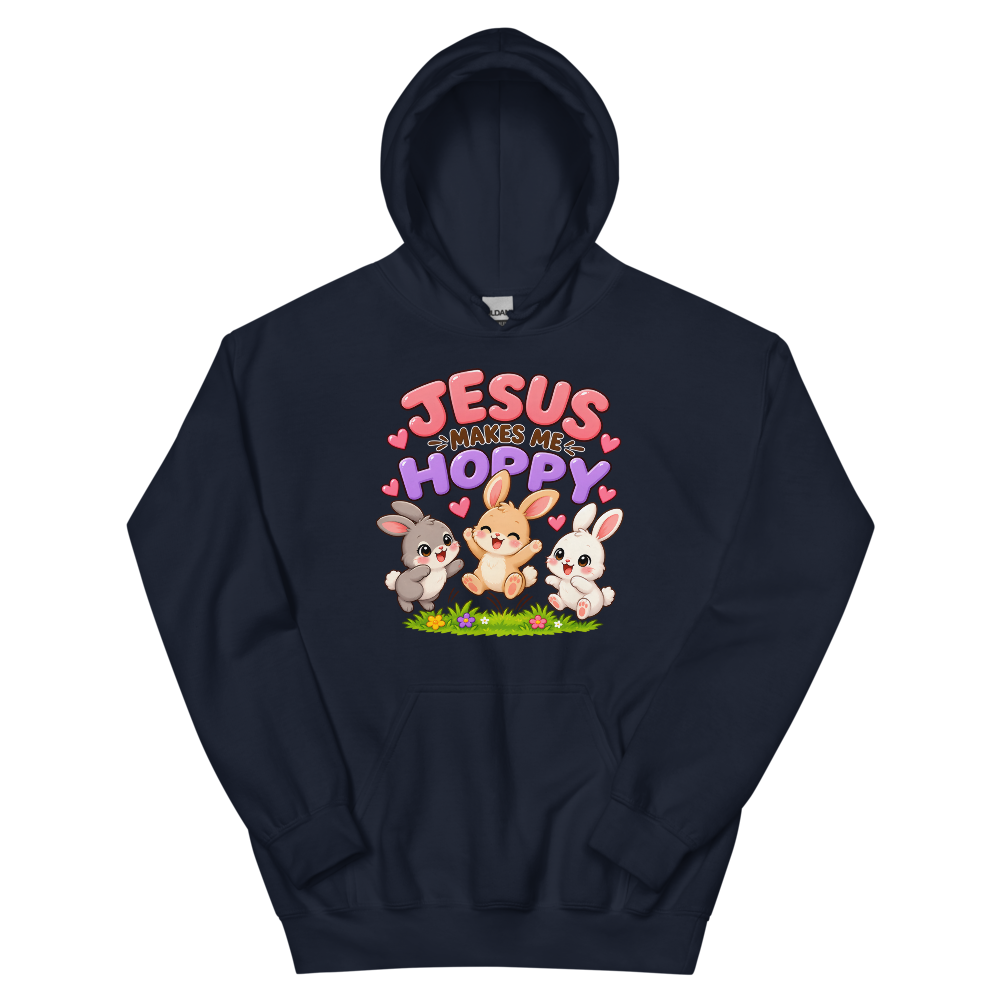Jesus Makes Me Hoppy Hoodie | colour: Navy