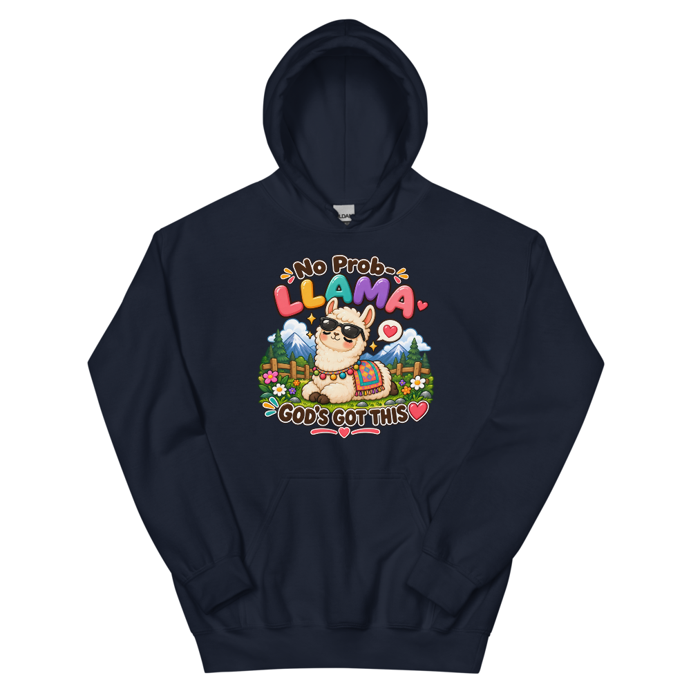 No Prob-Llama God's Got This Hoodie | colour: Navy