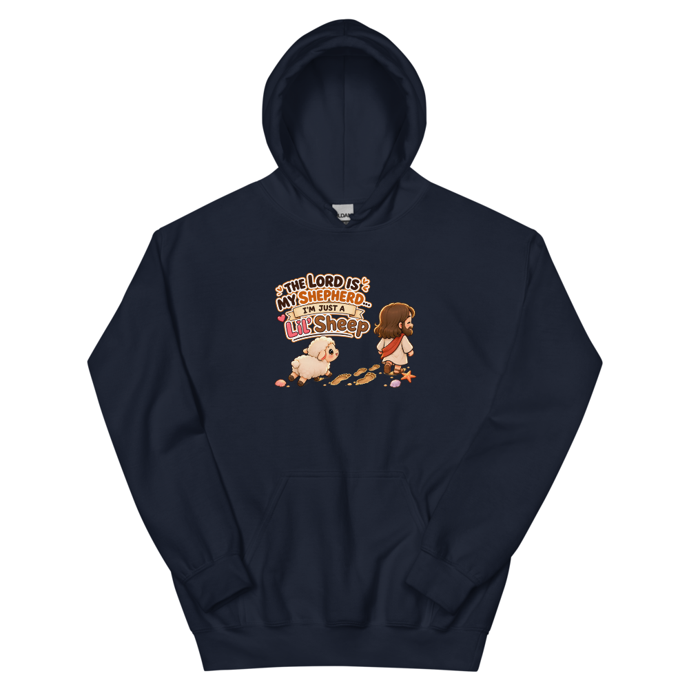 The Lord Is My Shepherd, I'm Just A Lil' Sheep Hoodie | colour: Navy