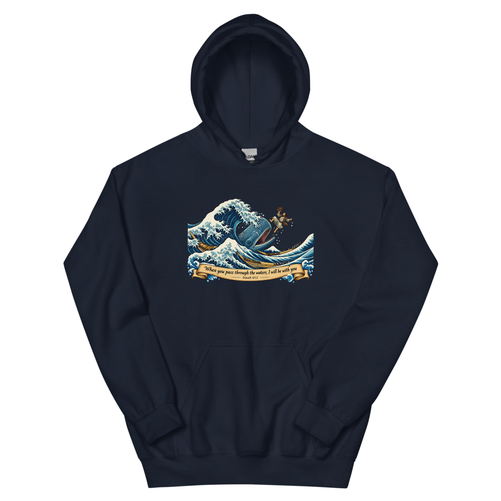 When You Pass Through The Waters T-Shirt | gc: Hoodie/Navy