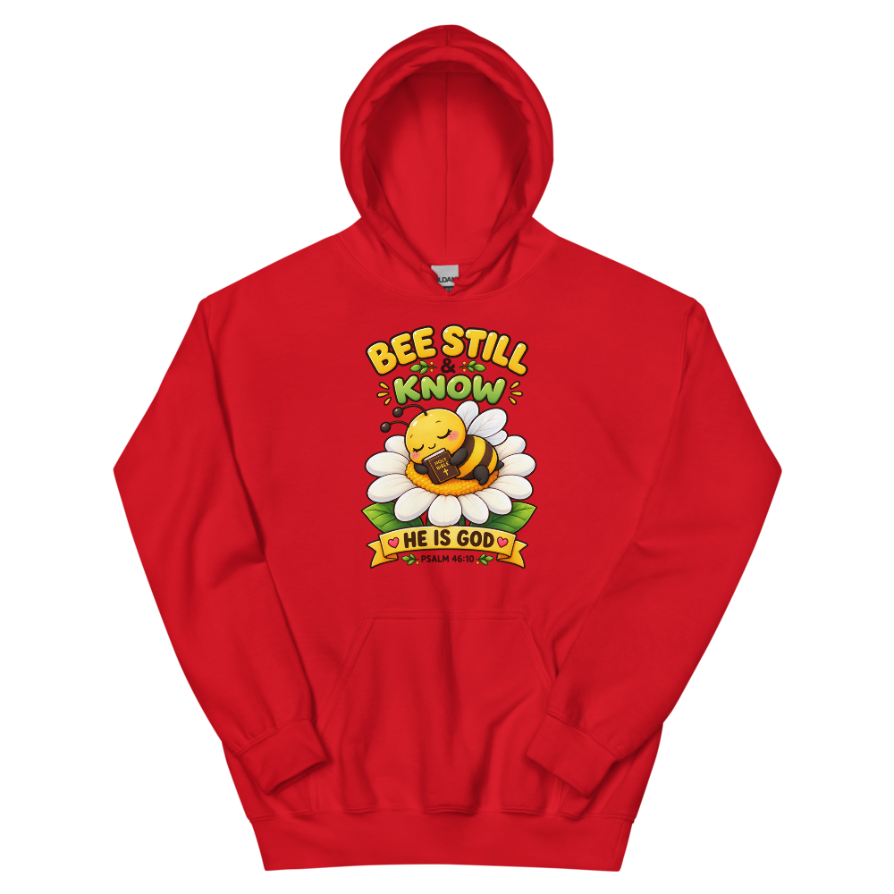 Bee Still And Know Hoodie | colour: Red