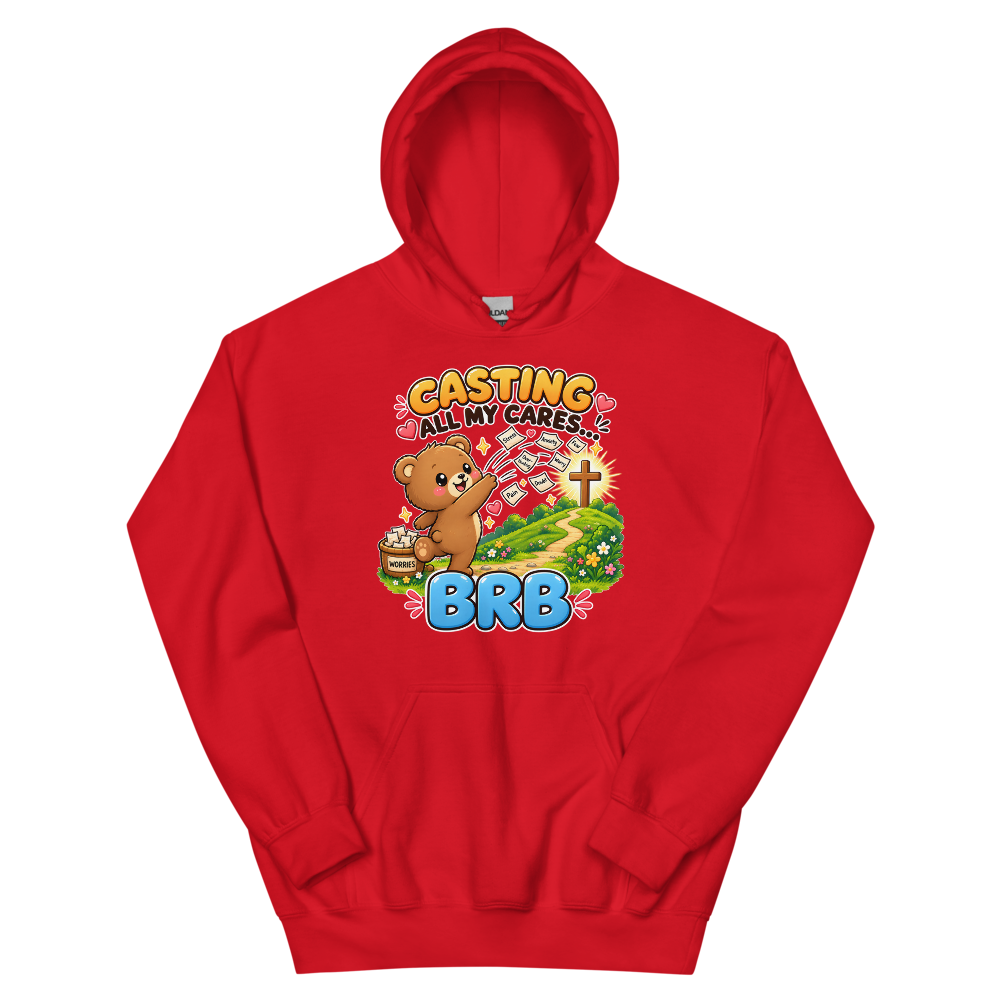 Casting All My Cares BRB Hoodie | colour: Red