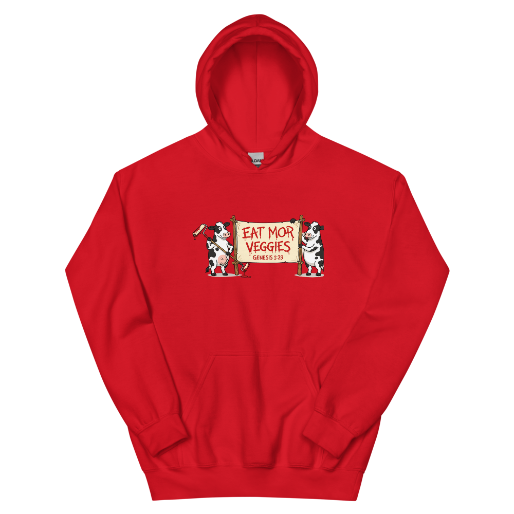 Eat Mor Veggies Hoodie | colour: Red